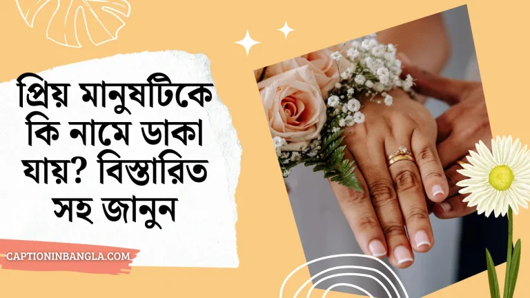 প্রিয় মানুষটিকে কি নামে ডাকা যায়