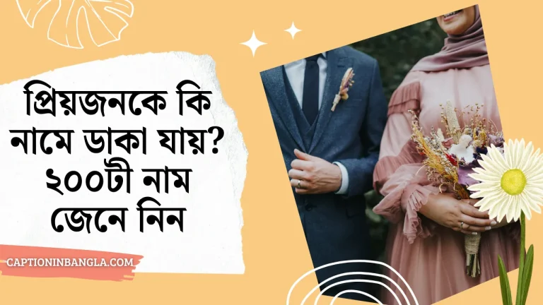 প্রিয়জনকে কি নামে ডাকা যায়